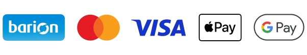 Barion, Mastercard, Visa, Apple Pay és Google Pay elfogadott fizetési módok